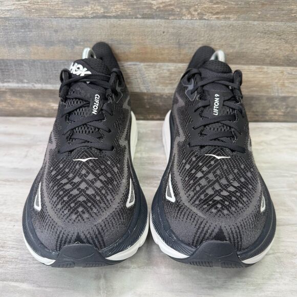 Hoka One One Clifton 9 Women's Size 10.5 B Black White Running Shoes Sneakers - Picture 6 of 8